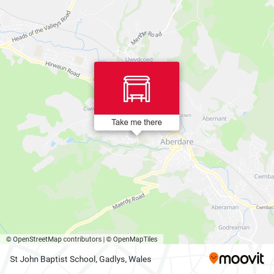 St John Baptist School, Gadlys map