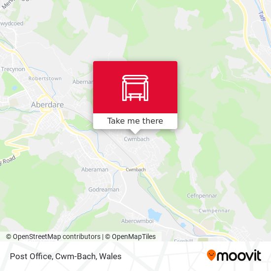Post Office, Cwm-Bach map