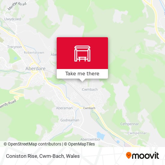 Coniston Rise, Cwm-Bach map