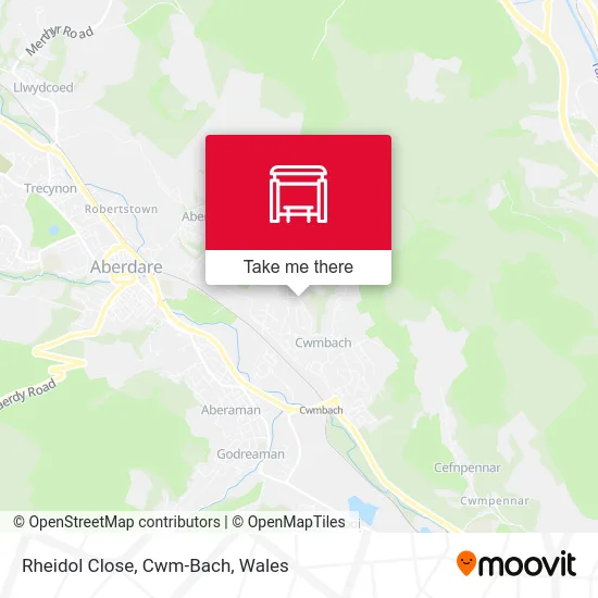 Rheidol Close, Cwm-Bach map