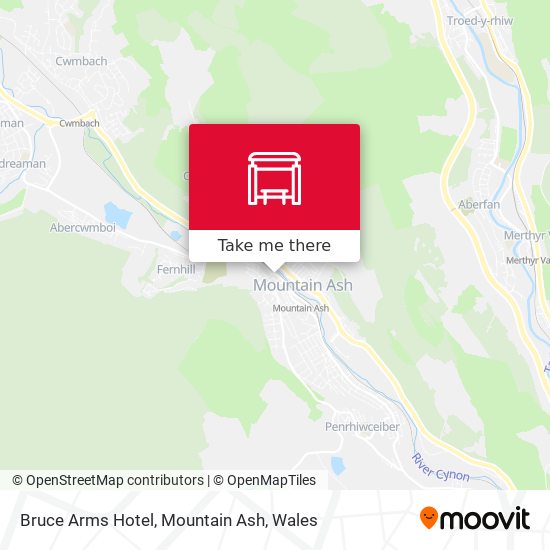 Bruce Arms Hotel, Mountain Ash map