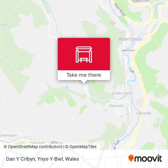 Dan Y Cribyn, Ynys-Y-Bwl map