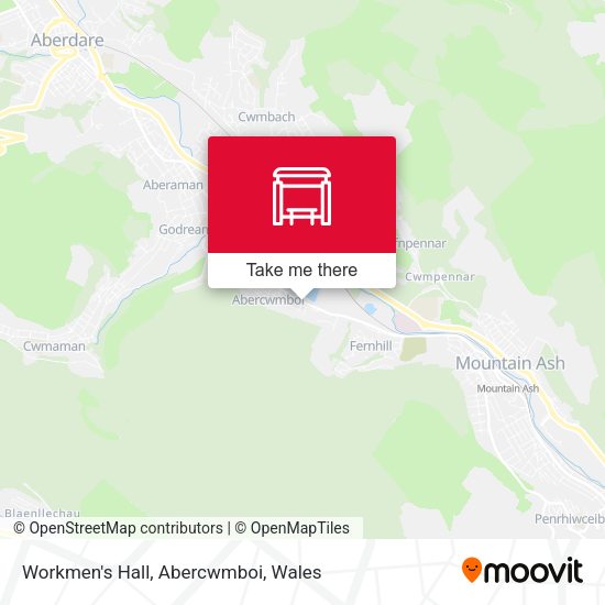 Workmen's Hall, Abercwmboi map