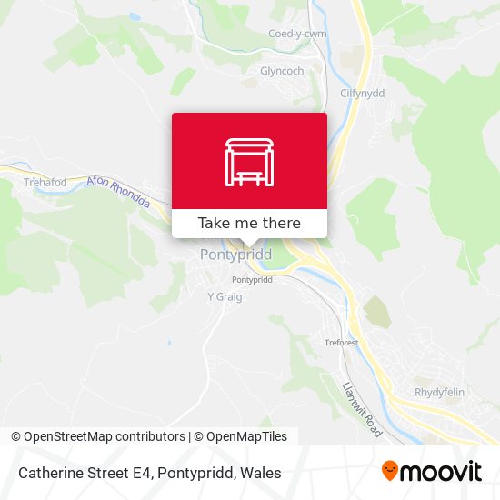 Catherine Street E4, Pontypridd map