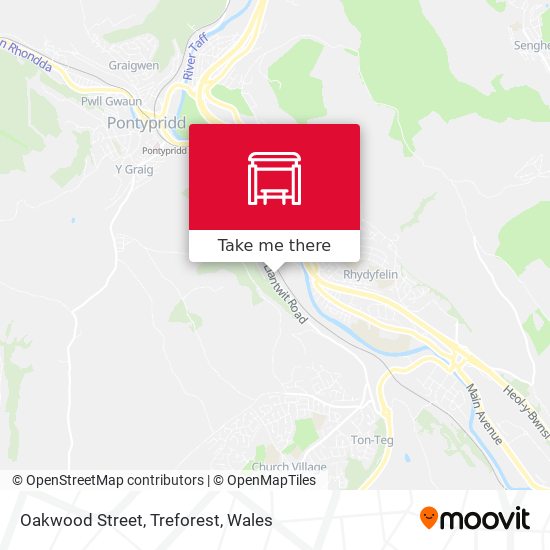Oakwood Street, Treforest map