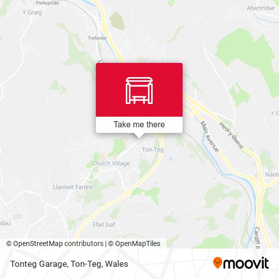 Tonteg Garage, Ton-Teg map