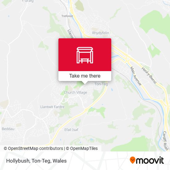 Hollybush, Ton-Teg map