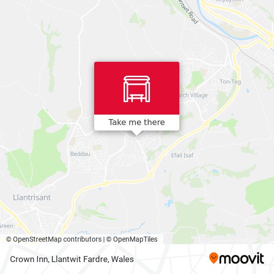 Crown Inn, Llantwit Fardre map