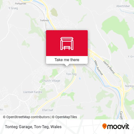 Tonteg Garage, Ton-Teg map