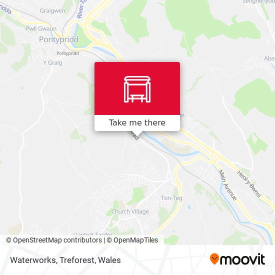 Waterworks, Treforest map