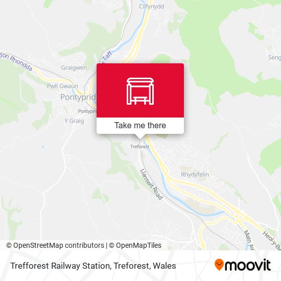 Trefforest Railway Station, Treforest map