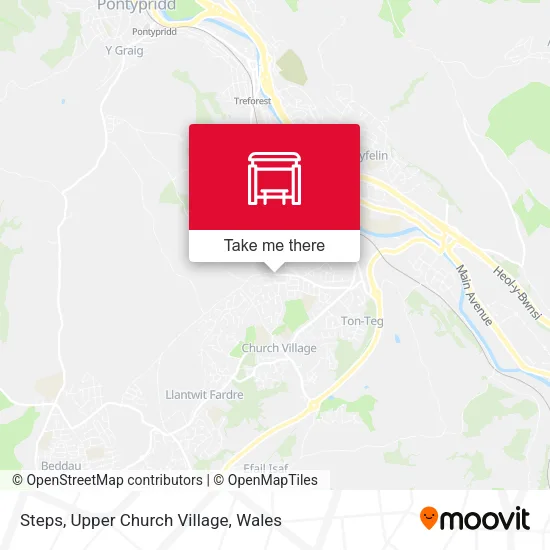 Steps, Upper Church Village map