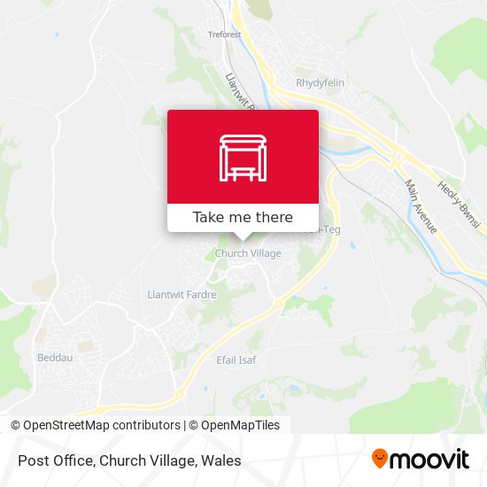 Post Office, Church Village map