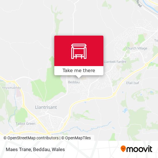 Maes Trane, Beddau map
