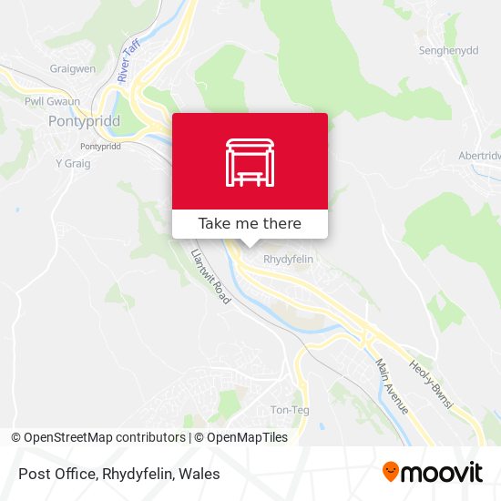 Post Office, Rhydyfelin map