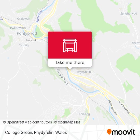 College Green, Rhydyfelin map