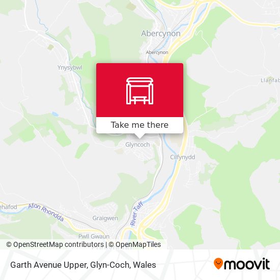 Garth Avenue Upper, Glyn-Coch map