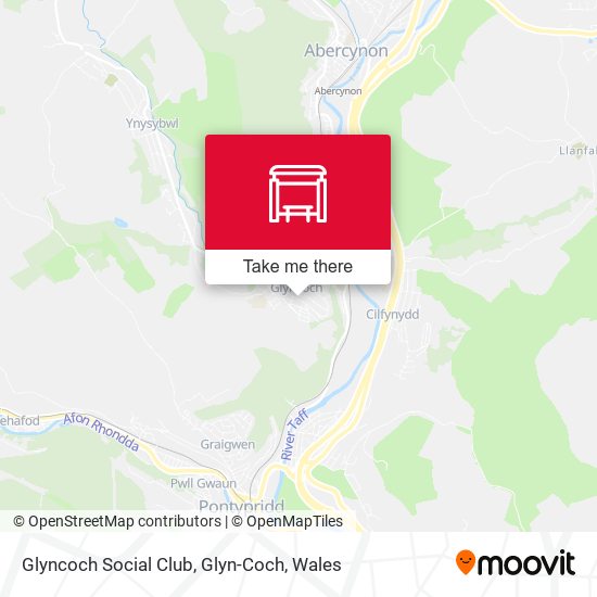 Glyncoch Social Club, Glyn-Coch map