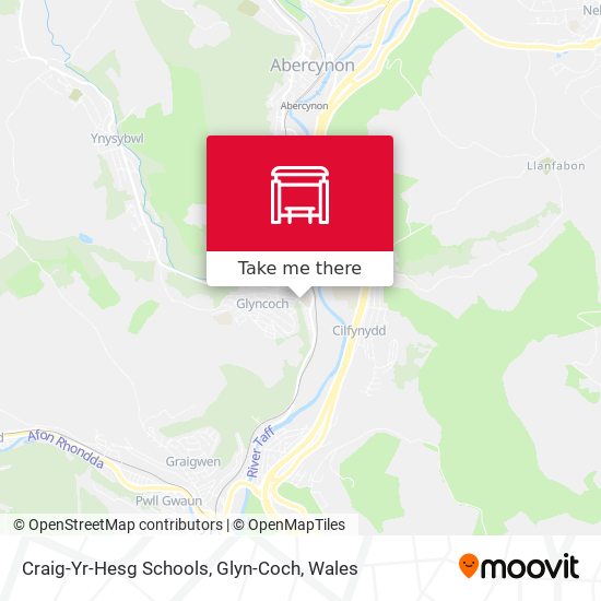 Craig-Yr-Hesg Schools, Glyn-Coch map