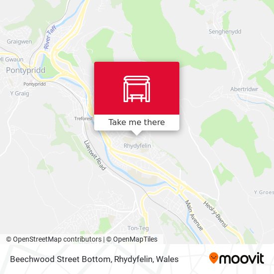 Beechwood Street Bottom, Rhydyfelin map