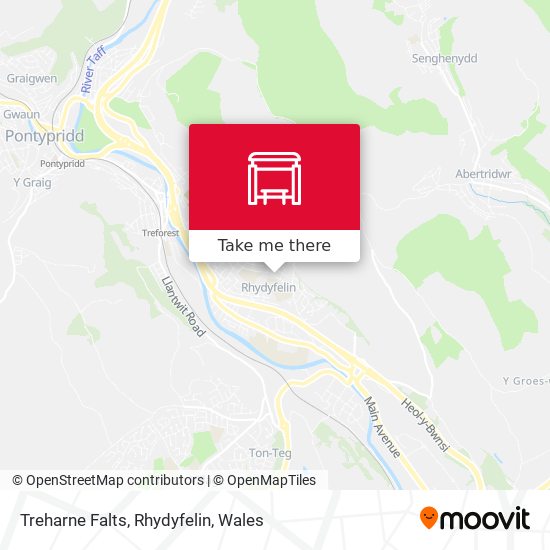 Treharne Falts, Rhydyfelin map