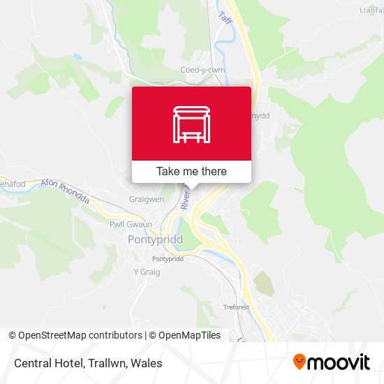 Central Hotel, Trallwn map