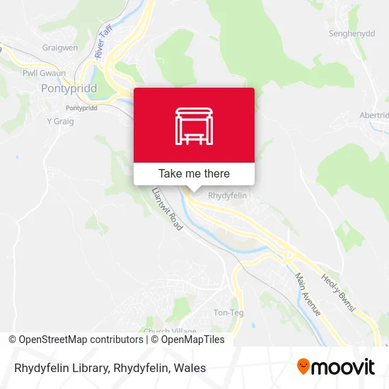 Rhydyfelin Library, Rhydyfelin map
