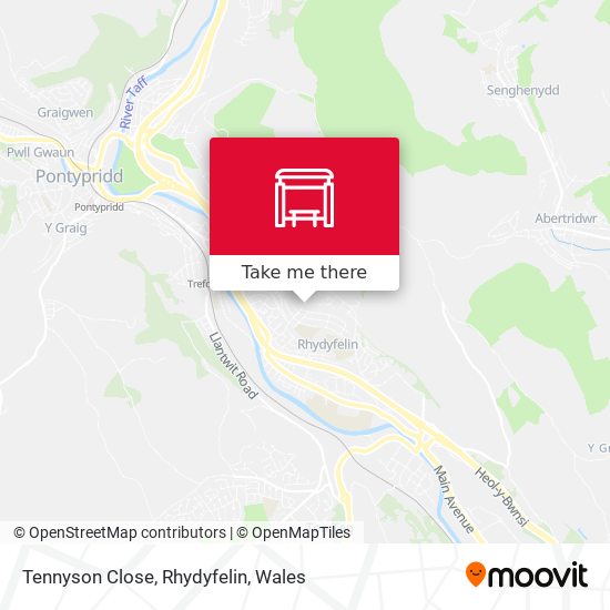 Tennyson Close, Rhydyfelin map