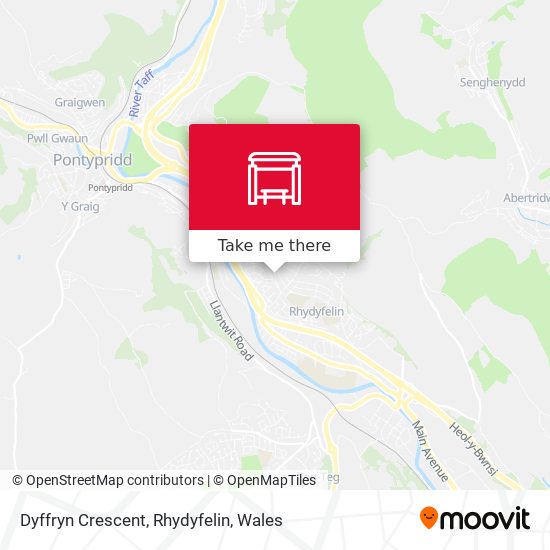 Dyffryn Crescent, Rhydyfelin map