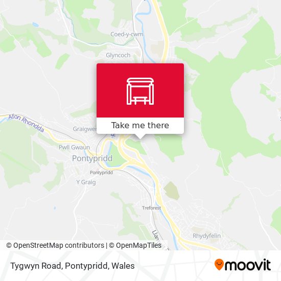 Tygwyn Road, Pontypridd map
