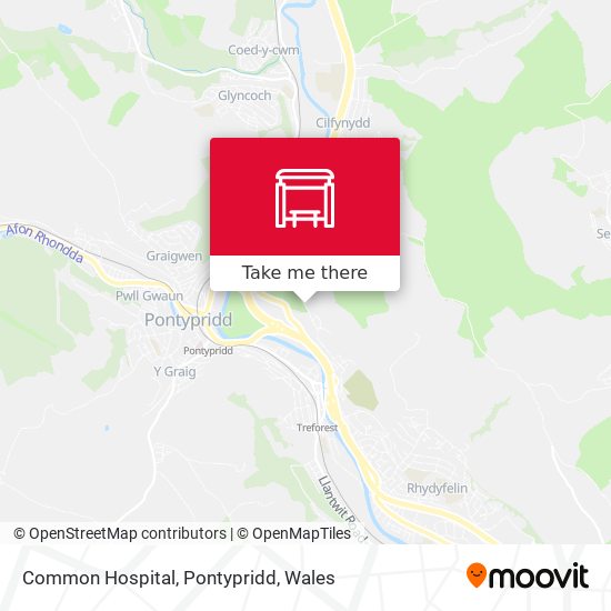 Common Hospital, Pontypridd map