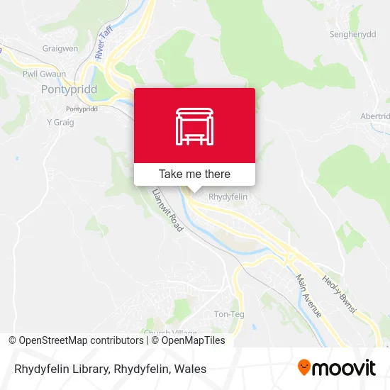 Rhydyfelin Library, Rhydyfelin map