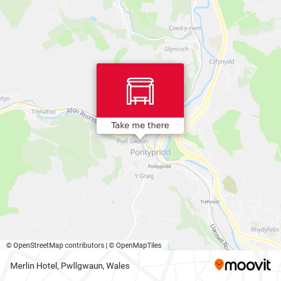 Merlin Hotel, Pwllgwaun map