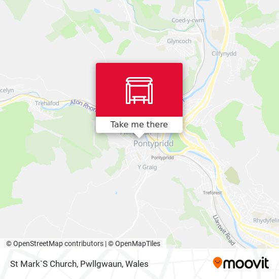 St Mark`S Church, Pwllgwaun map