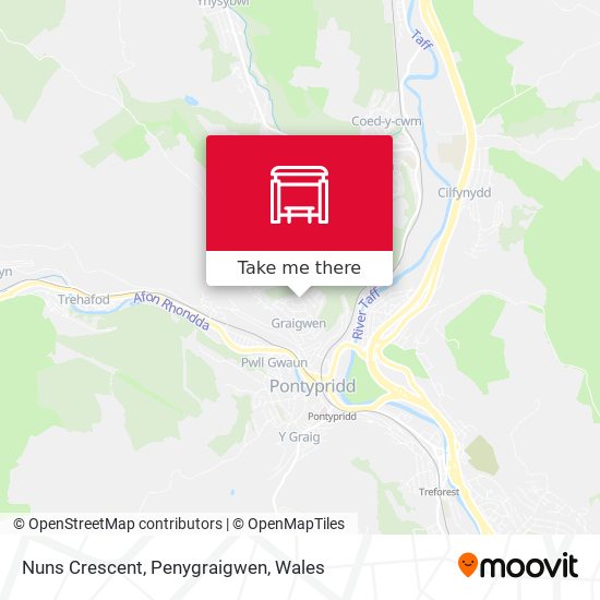 Nuns Crescent, Penygraigwen map
