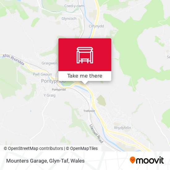 Mounters Garage, Glyn-Taf map