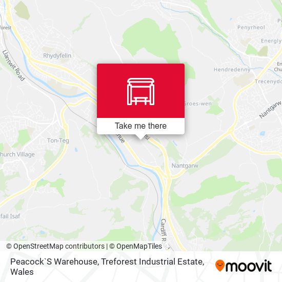 Peacock`S Warehouse, Treforest Industrial Estate map