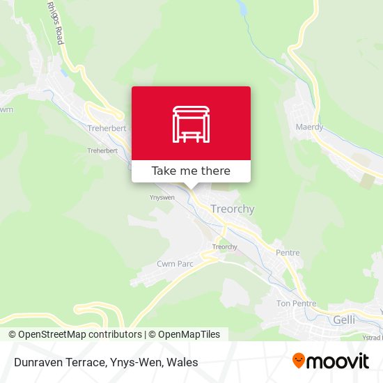Dunraven Terrace, Ynys-Wen map