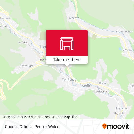 Council Offices, Pentre map