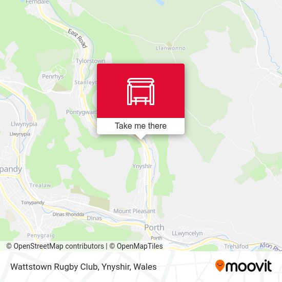 Wattstown Rugby Club, Ynyshir map