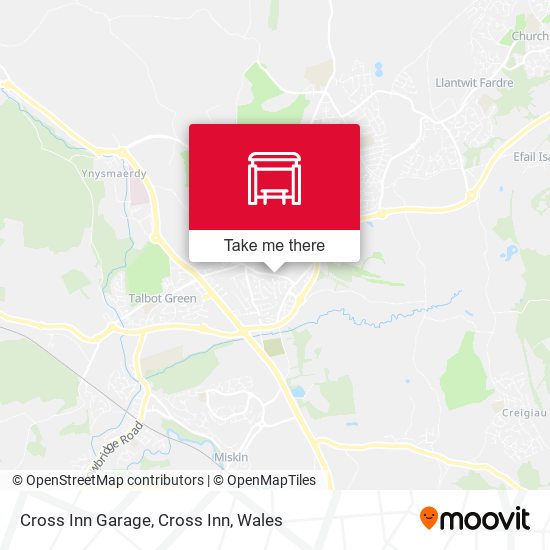 Cross Inn Garage, Cross Inn map