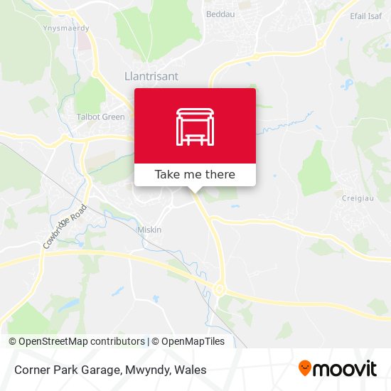 Corner Park Garage, Mwyndy map