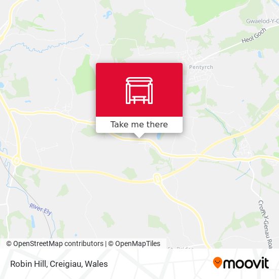 Robin Hill, Creigiau map