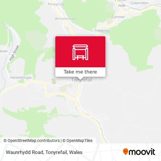 Waunrhydd Road, Tonyrefail map