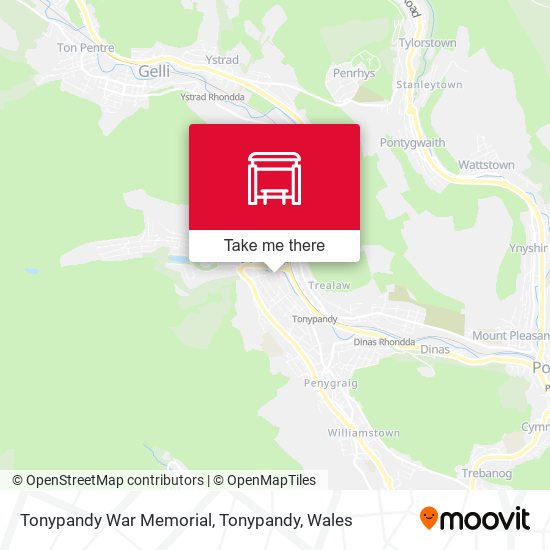 Tonypandy War Memorial, Tonypandy map
