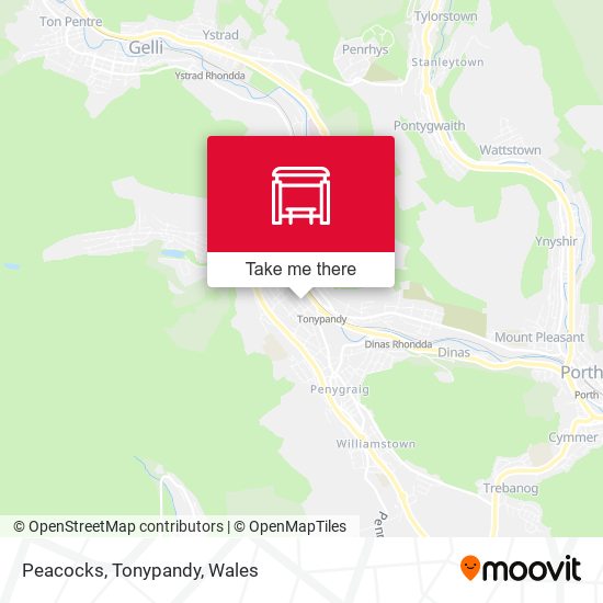 Peacocks, Tonypandy map