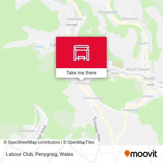 Labour Club, Penygraig map