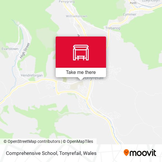 Comprehensive School, Tonyrefail map