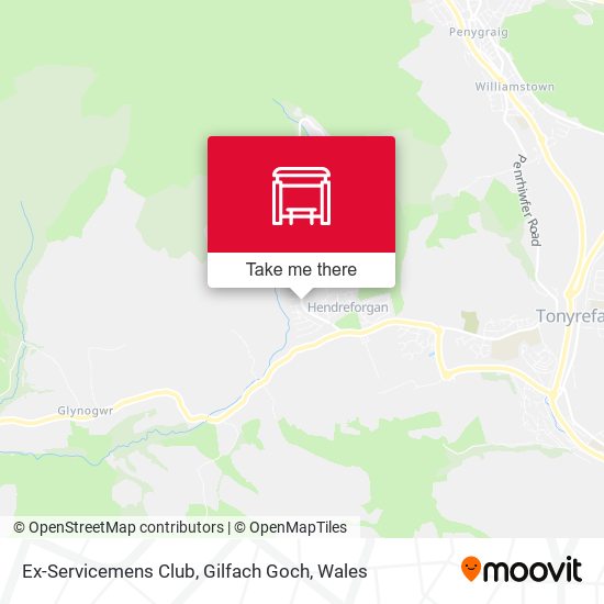 Ex-Servicemens Club, Gilfach Goch map