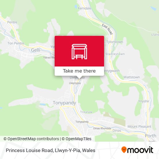 Princess Louise Road, Llwyn-Y-Pia map